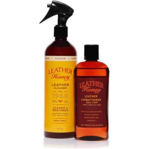 imageLeather Honey Cleaner and Conditioner Bundle with 16oz Spray Cleaner with UV Protectant and 8oz Conditioner